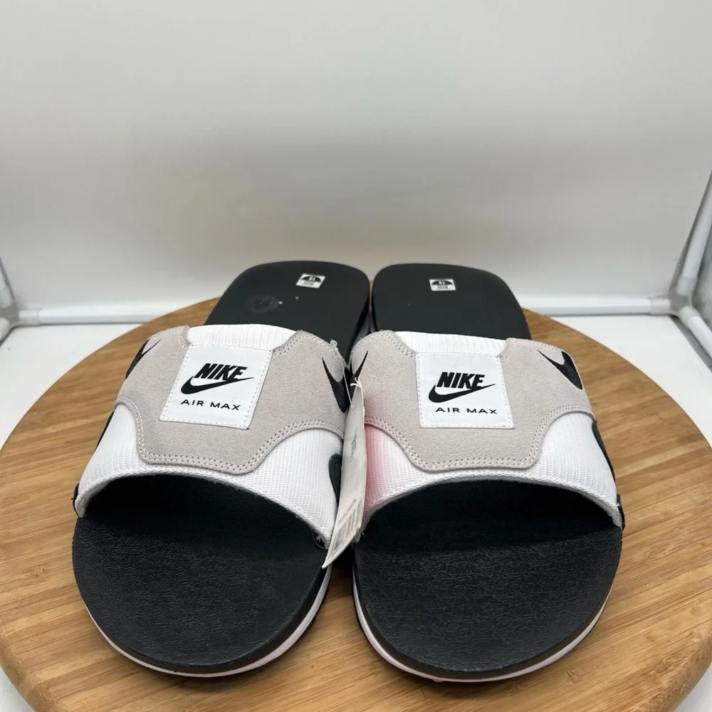 Nike Air Max 1 Slide Light Neutral Grey and Black DH0295-102 Mens Size 18‎ NEW